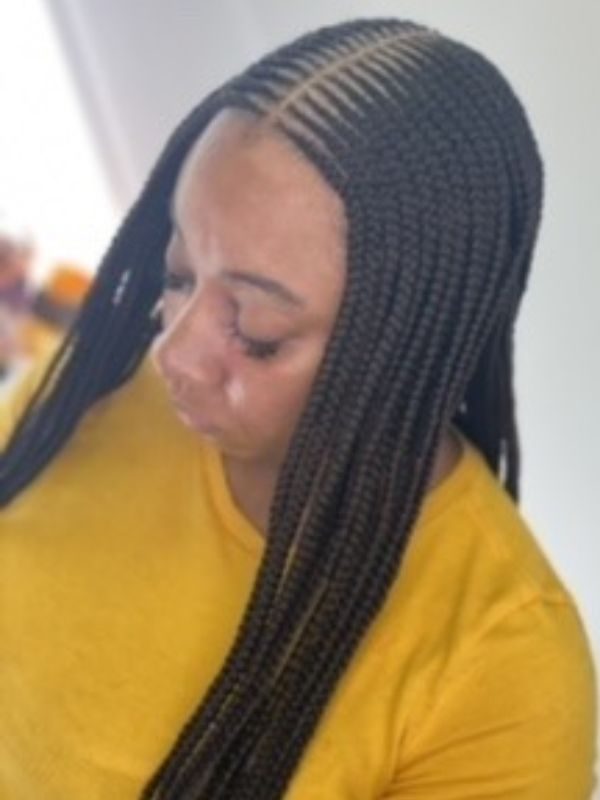 CORNROWS Three layer cornrows with middle part