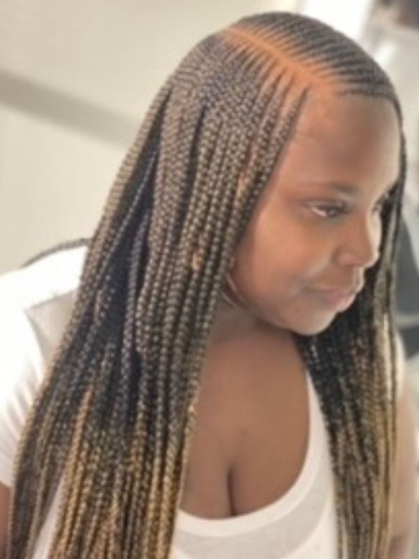 CORNROWS Three layers with side part